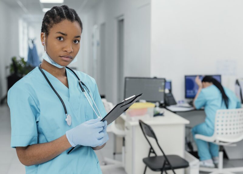 Healthcare assistant in a hospital setting, representing healthcare assistant jobs abroad without experience