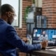 Recruiter conducting a virtual job interview with a candidate over a video call